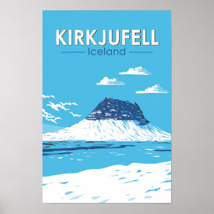 Poster Kirkjufell Voyage en Islande Art Vintage
