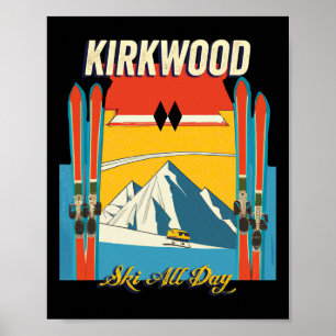 Poster Kirkwood California Ski Toute la journée - Retro V