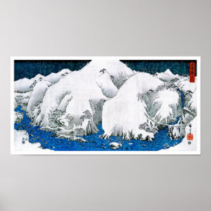 Poster Kiso Road Snowstorm Hiroshige Art japonais