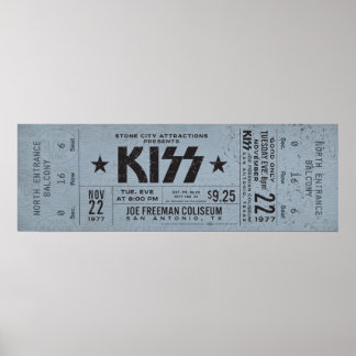 Poster KISS Concert Ticket – Vintage Rock Wall Art Print