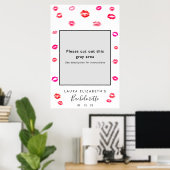 Poster Kiss Lipstick Bachelorette Party Photo Booth Frame (Bureau à domicile)
