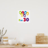 Poster Kiss Me I'm 30 Anniversaire T-shirts et cadeaux (Cuisine)