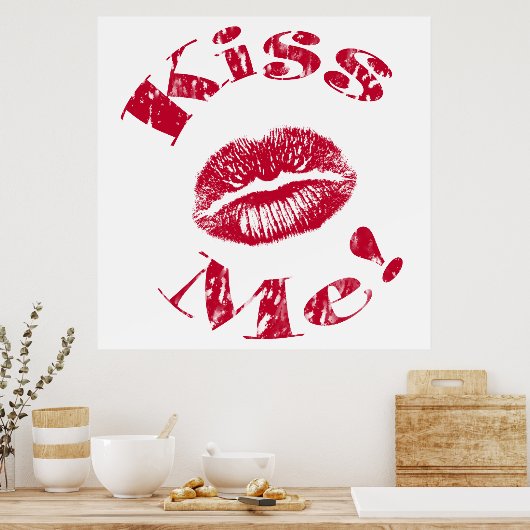Poster Kiss Me ! Lips rouges (Cuisine)