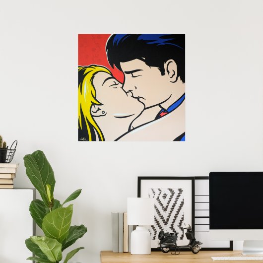 Poster Kiss Pop Art (Bureau à domicile)