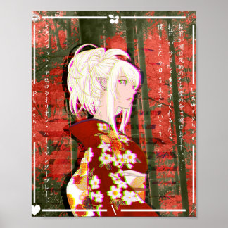 Poster Kiss Shot Yukata Glitch