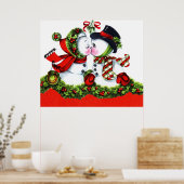 Poster Kisser Snowman Couple (Cuisine)