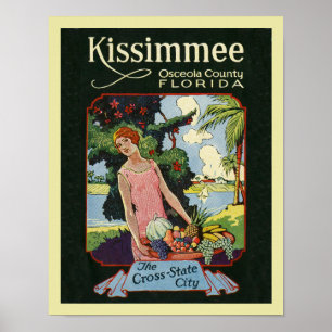 Poster Kissimmee Floride tourisme vintage publicité