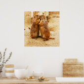 Poster Kissing Black Tail Prairie Dogs (Cuisine)