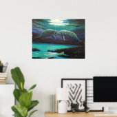 Poster Kissing Manatees (Bureau à domicile)