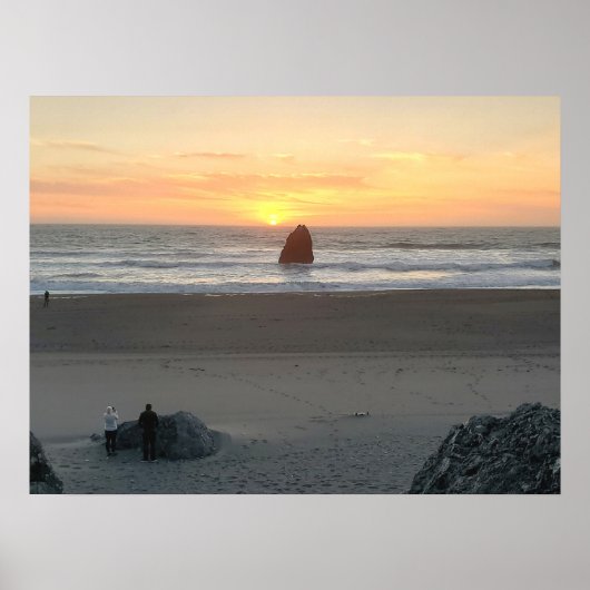 Poster Kissing Rock dans Gold Beach Oregon au coucher du  (Devant)