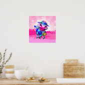 Poster Kissy Moo 18x18 (Cuisine)