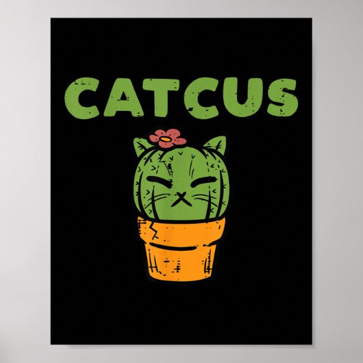 Poster Kit Cactus Mignon Plante Succulente Chat Femmes Fi (Devant)