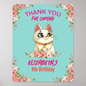 Poster Kit de fête d'anniversaire pour chaton, chat parfa (Devant)