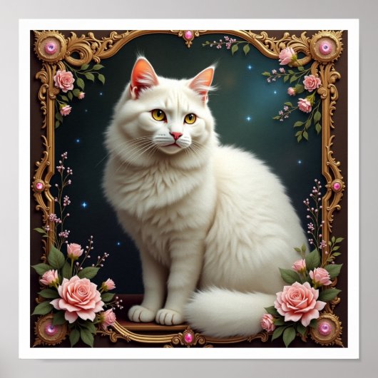 Poster Kit de peinture diamantée White Cat 5D (Devant)