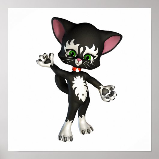 Poster Kit E. Chat, mignonne chaton caricaturale (Devant)