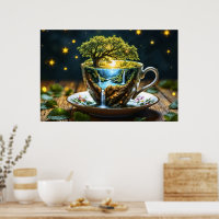 Kit thé cascade surréaliste décor de cuisine art
