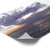 Poster Kiteboard coucher de soleil (Coin)