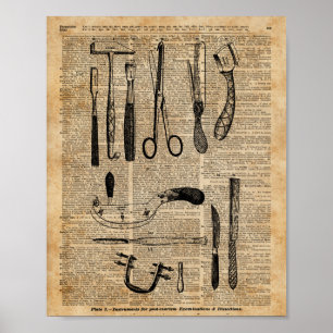 Poster Kits de Necropsie Antique, Apoalypse Zombie, Art V