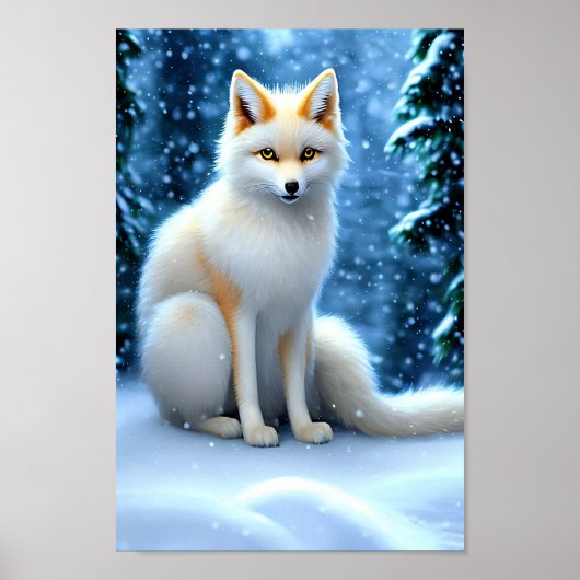 Poster kitsune fox belle art (Devant)