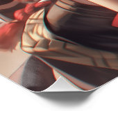 Poster Kitsune Fox Masque Samurai fille Japonaise (Coin)