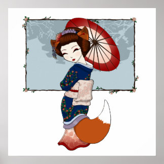 Poster Kitsune Geisha Prints