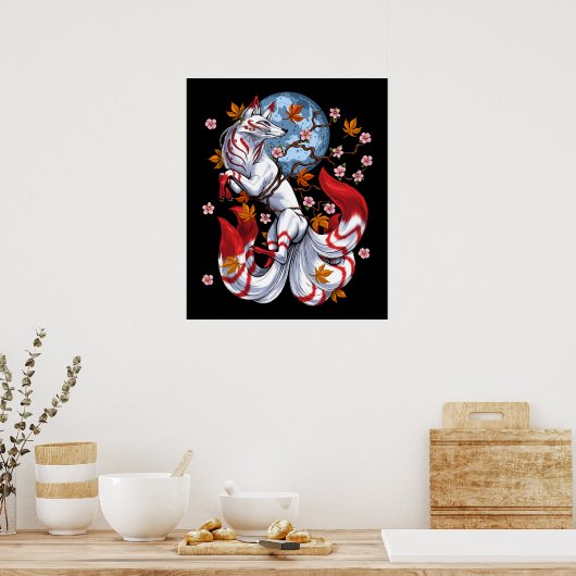 Poster Kitsune japanese Fox (Cuisine)