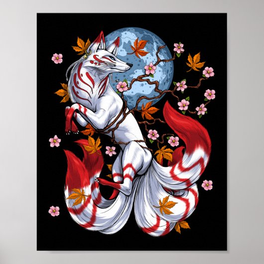 Poster Kitsune japanese Fox (Devant)