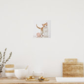 Poster Kitten À Côté De La Boule De Chaîne (Cuisine)