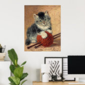 Poster Kitten avec une boule de laine CC1172 Ronner-Knip (Bureau à domicile)
