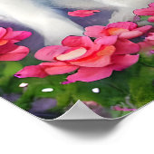 Poster Kitten blanc entouré de fleurs (Coin)