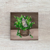 Poster Kitten gris dans le seau de la capture