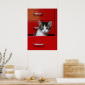 Poster Kitten Peeking (Cuisine)