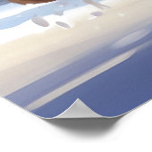 Poster *~* Kitty 5:4 Kitten Chat couchant NEIGE AP68 (Coin)