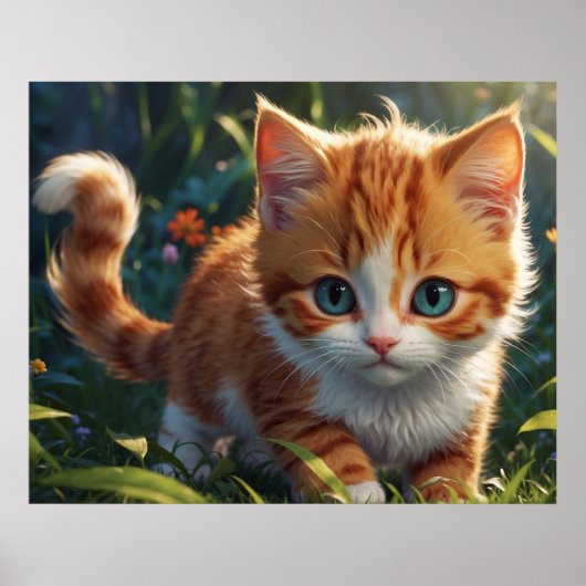 Poster *~* Kitty AP68 5:4 Feline Kitten Cat Prêt (Devant)