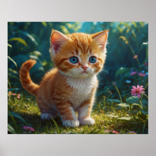 Poster *~* Kitty AP68 5:4 Fluffy ORANGE Feline Kitten