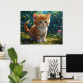 Poster *~* Kitty AP68 5:4 Fluffy ORANGE Feline Kitten (Bureau à domicile)