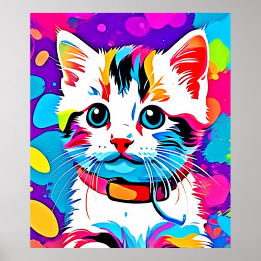 Poster Kitty Art coloré (Devant)
