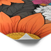 Poster Kitty au milieu des fleurs (Coin)