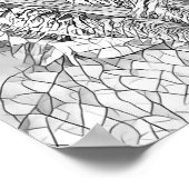 Poster Kitty cat Assis en chaise art Abstrait Coloration (Coin)