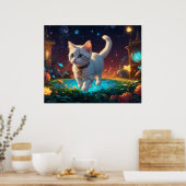 Poster *~* Kitty Chat 5:4 Feline Kitten Imaginaire célest (Cuisine)