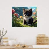 Poster *~* Kitty Chat 5:4 Feline Kitten Noir Tuxedo (Cuisine)