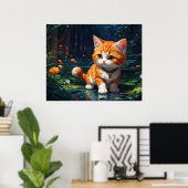 Poster *~* Kitty Chat 5:4 Feline Kitten Orange Tabby (Bureau à domicile)