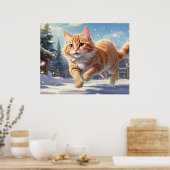 Poster *~* Kitty Chat 5:4 Kitten Neige Jouant AP68 (Cuisine)