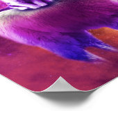 Poster Kitty Chat Riding Sur Rainbow Llama Dans L'Espace (Coin)