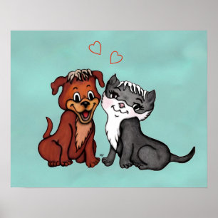 Poster Kitty et Puppy