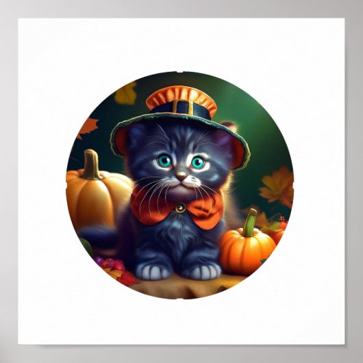 Poster Kitty fête Thanksgiving (Devant)