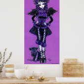 Poster Kitty Purple Gothique Victorien Angel (Cuisine)