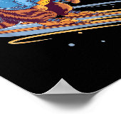 Poster Kitty skiing down a snowy slope funny  (Coin)