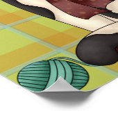 Poster Kitty sur Plaid (Coin)