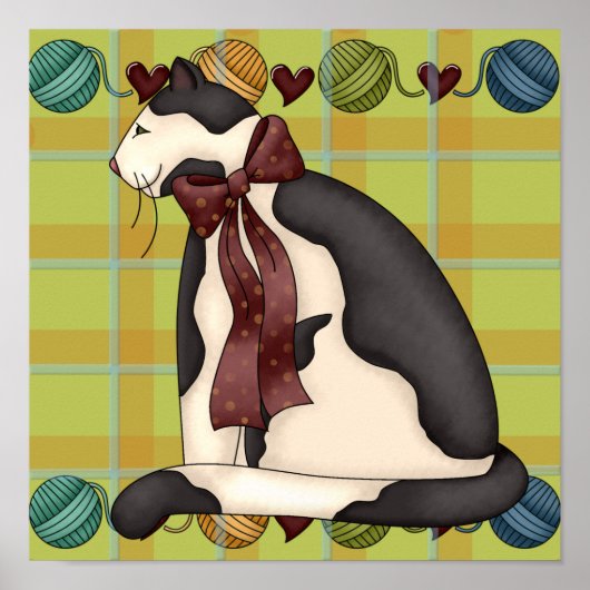 Poster Kitty sur Plaid (Devant)